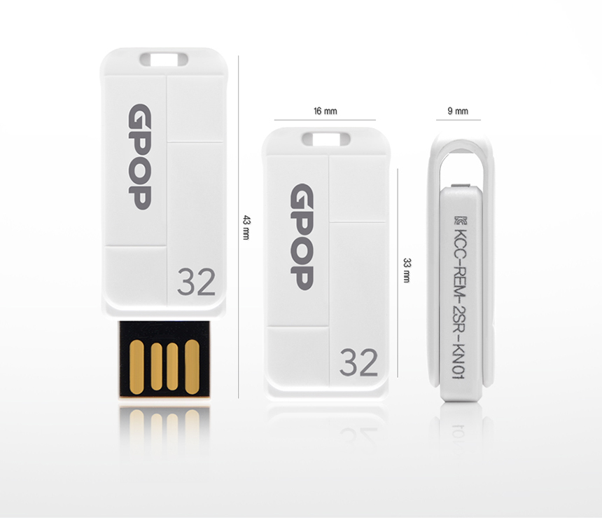 GPOP USB 8GB 화이트/USB/유에스비/USB메모리/USB8GB/이쁜USB/슬림USB/슬림유에스비/유에스비8GB/8기가USB/