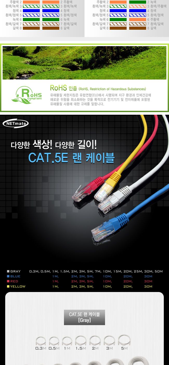 NM CAT.5E UTP다이렉트 케이블(그레이) 25m/랜연결케이블/컴퓨터렌케이블/렌선케이블/컴퓨터인터넷케이블/
