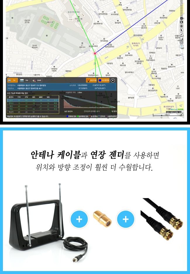 NM 디지털 TV 실내 수신 안테나(5-7dB 무전원)/안테나/무전원안태나/무전원안테나/실내안테나/실내안태나/T