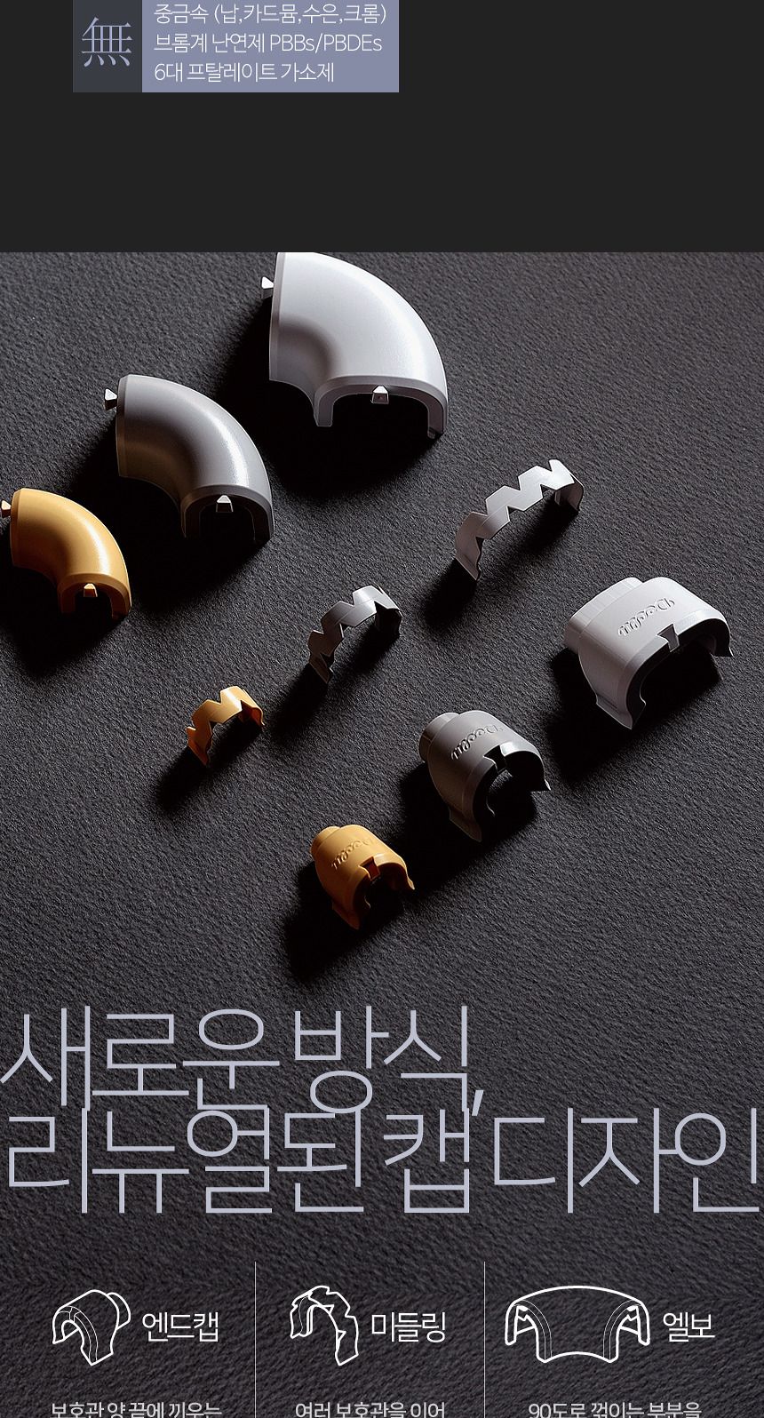 전선 케이블 선정리 몰딩 선택 라지형 연회색 흰색캡/전선몰딩/전선정리/전선보호관/전선쫄대/전선몰드/배