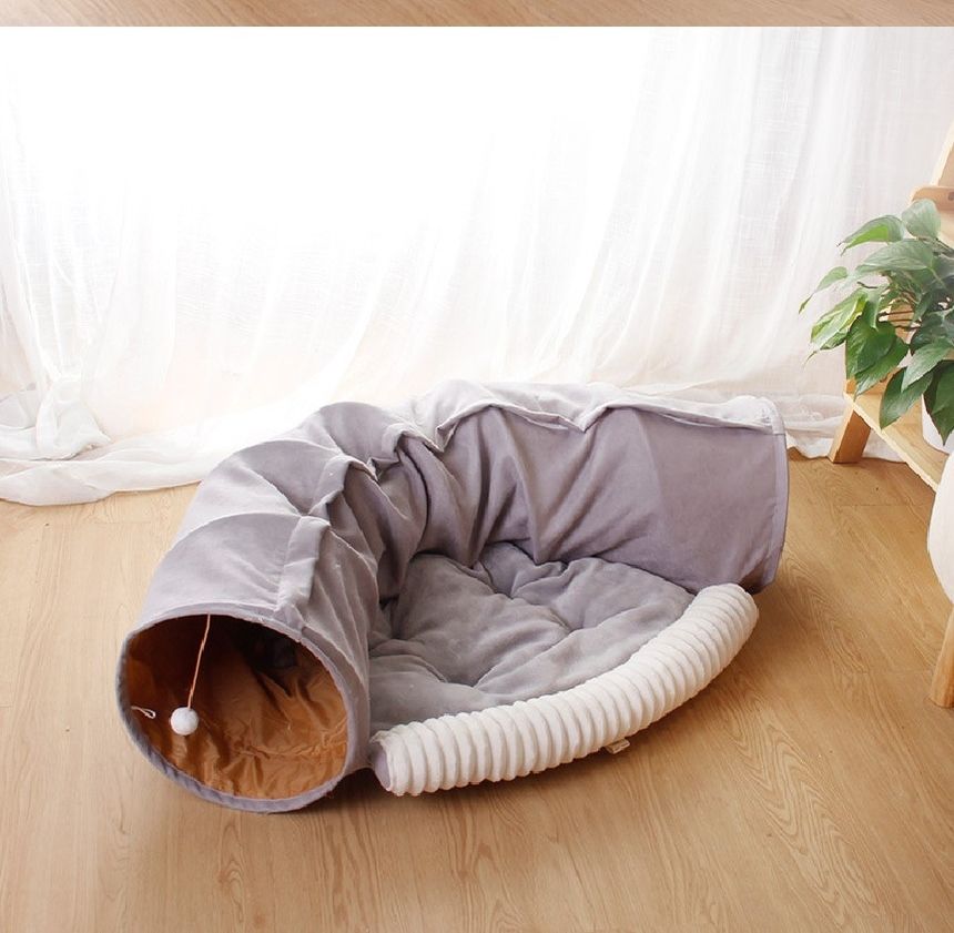 강아지 고양이 숨숨 안락한 침대 터널 (브라운)/숨숨집/캣숨숨집/고양이숨숨집/캣터널/캣하우스/고양이침대