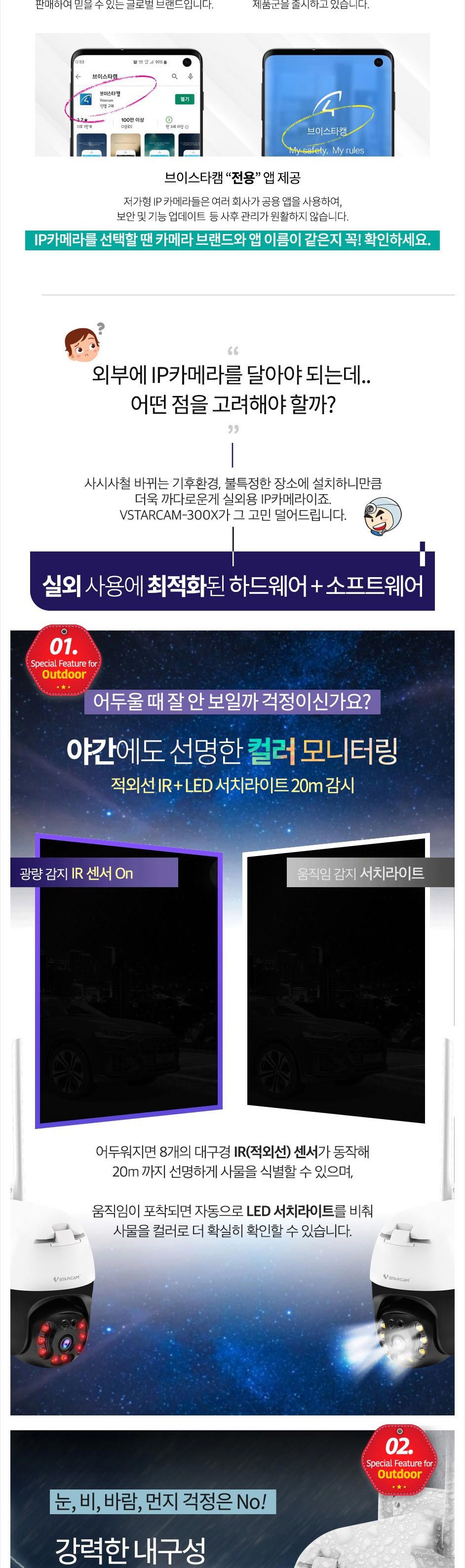 실외용 IP카메라 보안카메라 CCTV카메라 VSC300X/CCTV/가정용CCTV/홈CCTV/주택CCTV/실외CCTV/현관CCTV/감시