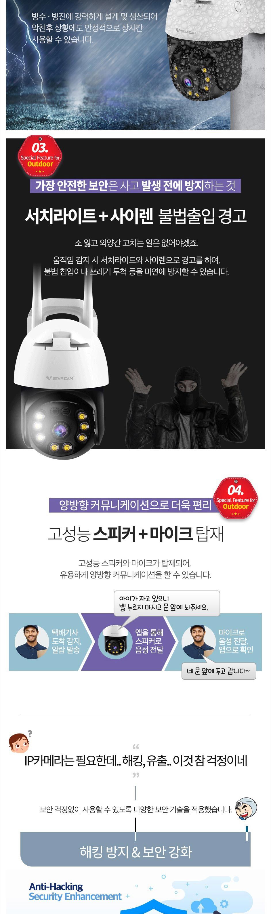 실외용 IP카메라 보안카메라 CCTV카메라 VSC300X/CCTV/가정용CCTV/홈CCTV/주택CCTV/실외CCTV/현관CCTV/감시