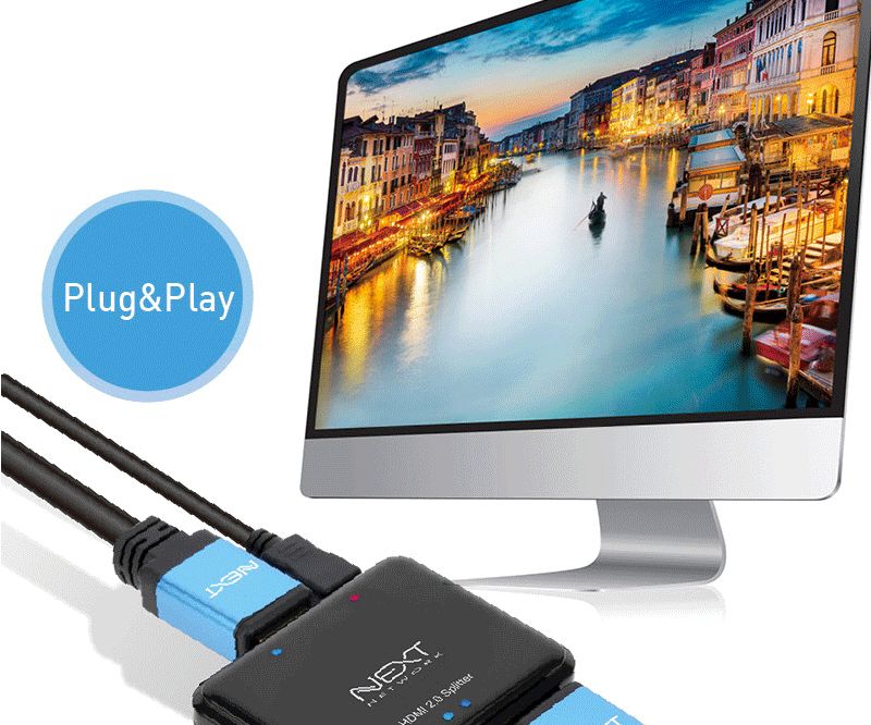 HDMI 2포트 미니 분배기 4K 60Hz 영상공유 셋톱박스/HDMI분배기/모니터분배기/영상분배기/컴퓨터분배기/스
