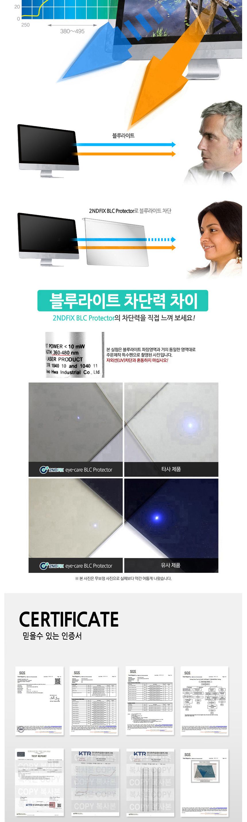 세컨픽스 모니터 블루라이트차단 보안기 22형 50x32cm/모니터커버/모니터필름/모니터보안/모니터보안필름/