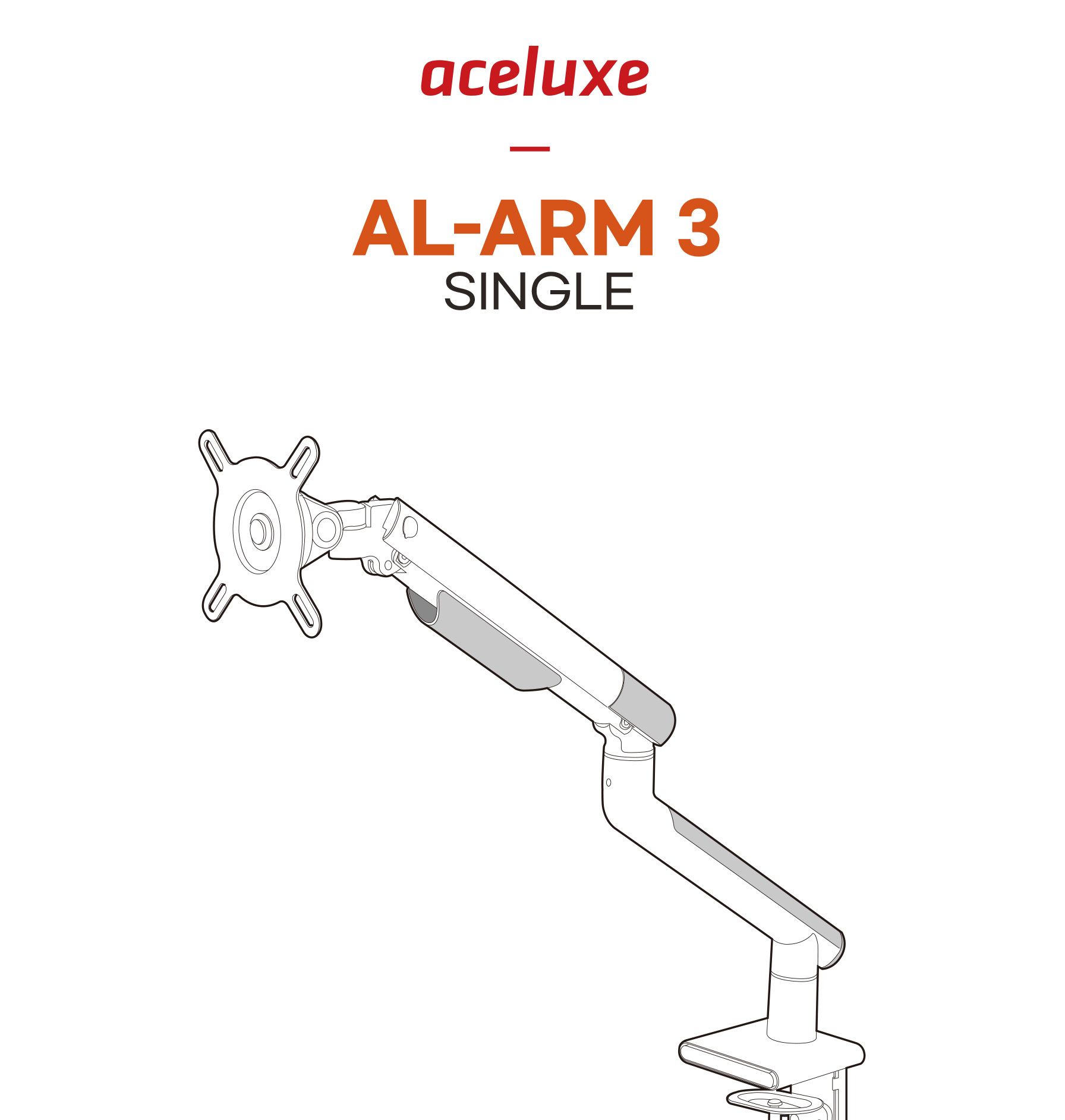 에이스럭스 싱글 모니터암 마운트 AL-ARM3 SINGLE/모니터암/싱글모니터암/싱글모니터거치대/노트북암/모니