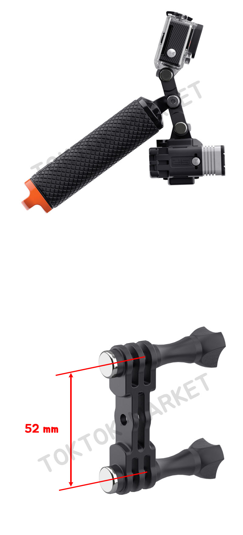 듀얼 마운트 더블 어댑터 브라켓 고프로 액션캠 LED/고프로브라켓/캠브라켓/액션캠브라켓/더블브라켓/더블