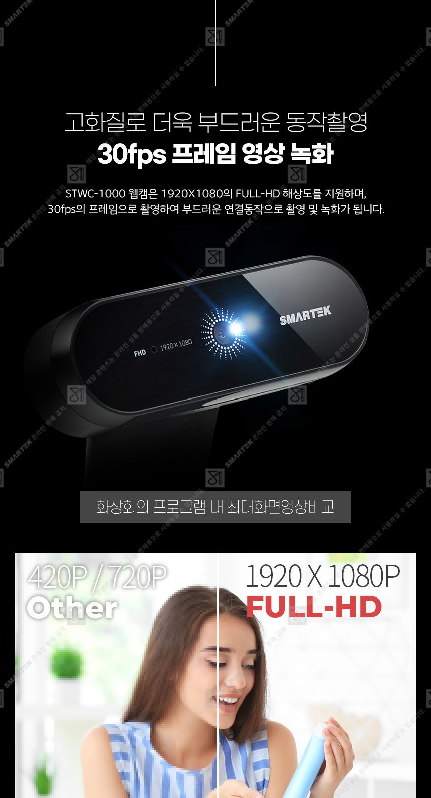 스마텍 웹 카메라 STWC-1000/캠/화상캠/PC캠/웹캠/유트브캠/화상수업/줌수업/화상용캠/웹카메라/PC캠/PC화
