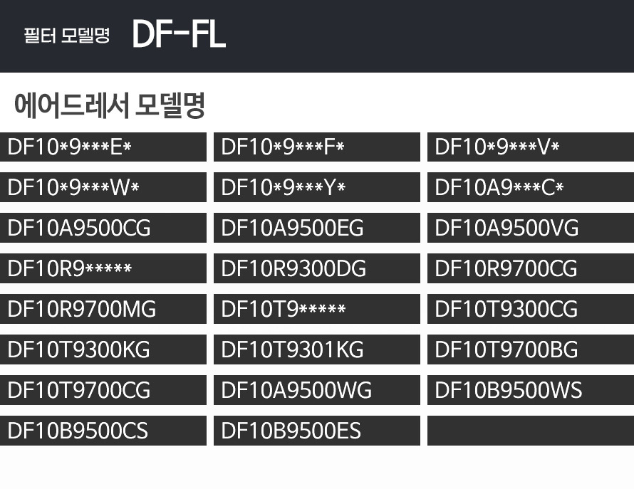 국내생산 삼성 에어드레서 5벌용 대용량 필터 DF-FL