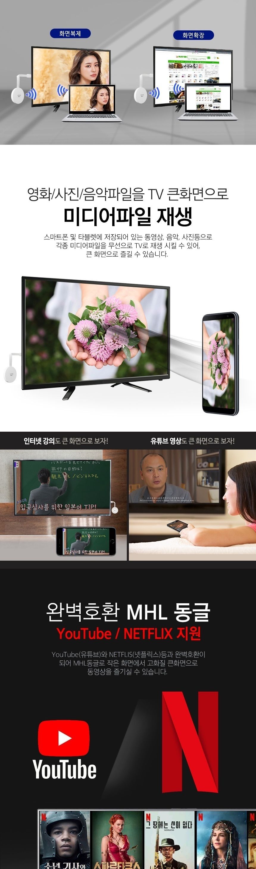 유니콘 WF-900DB 무선 4K 5G MHL동글 무선미러링 동글/동글/미러동글/미러링/무선동글/블루투스동글/스마트