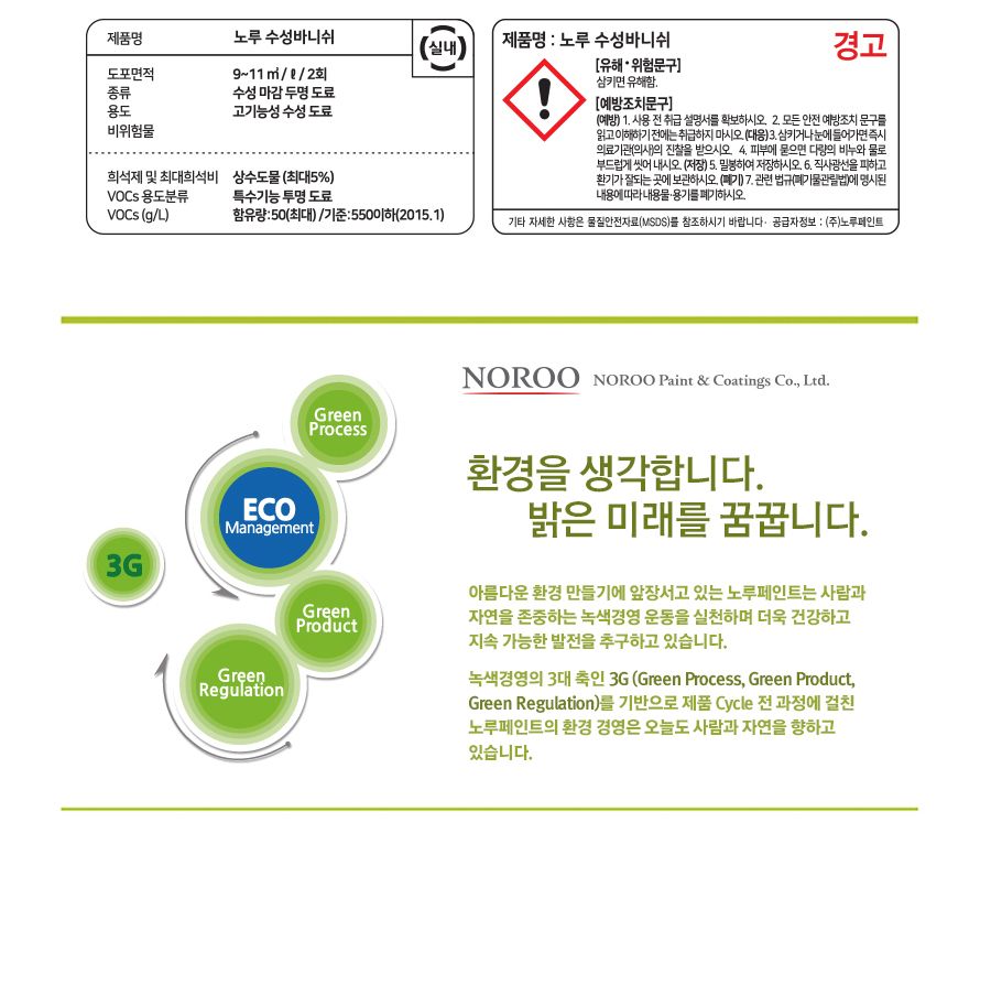 노루 수성바니쉬 목재코팅 보호 페인트코팅제 1L 무광/목재바니쉬/바니시/코팅바니쉬/공구바니쉬/페인트바