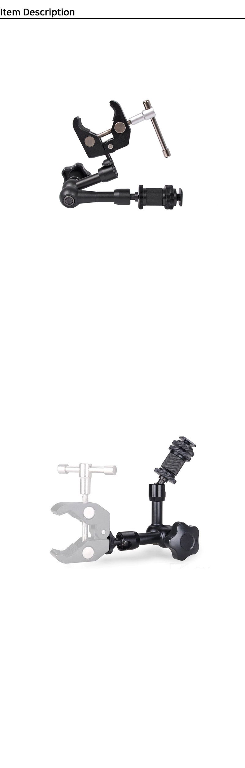 GOPRO10 호환 다용도 매직 암 마운트 집게 고프로10/캠거치대/고프로거치대/고프로암/고프로암거치대/액션