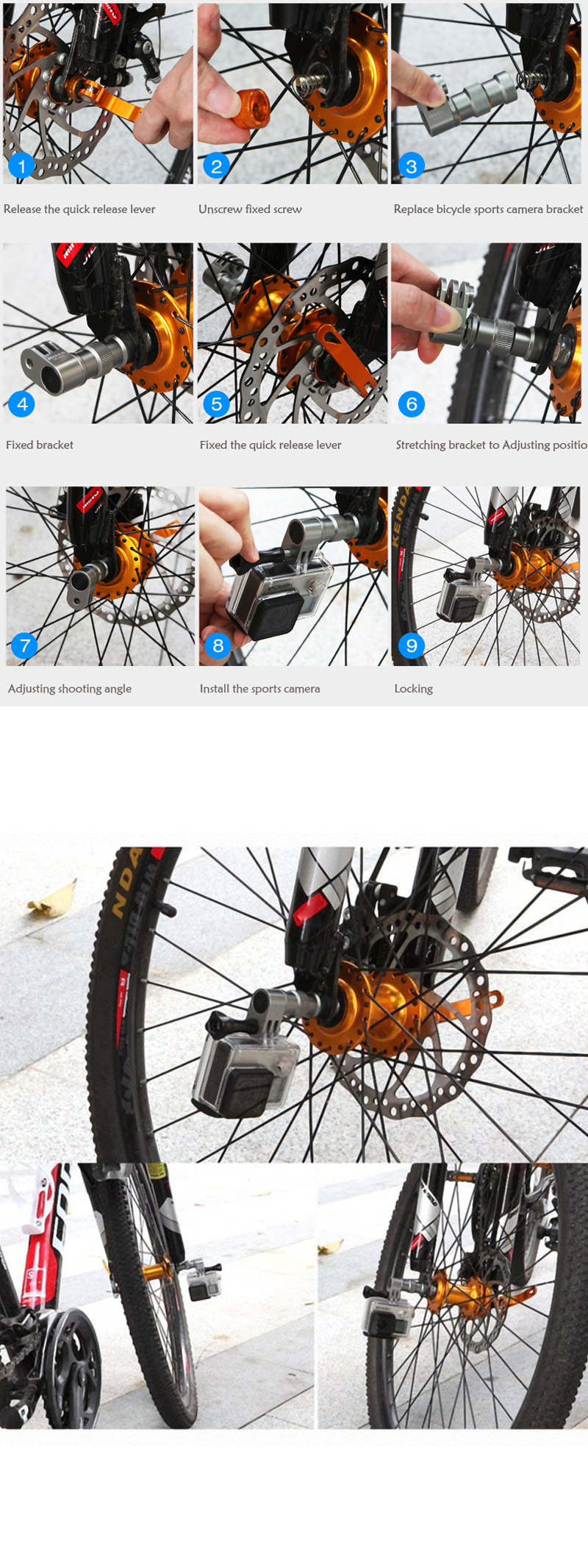 GOPRO10 호환 자전거 휠 마운트 블랙박스 고프로10/고프로각도조절/각도조절부품/각도조절마운트/액션캠마