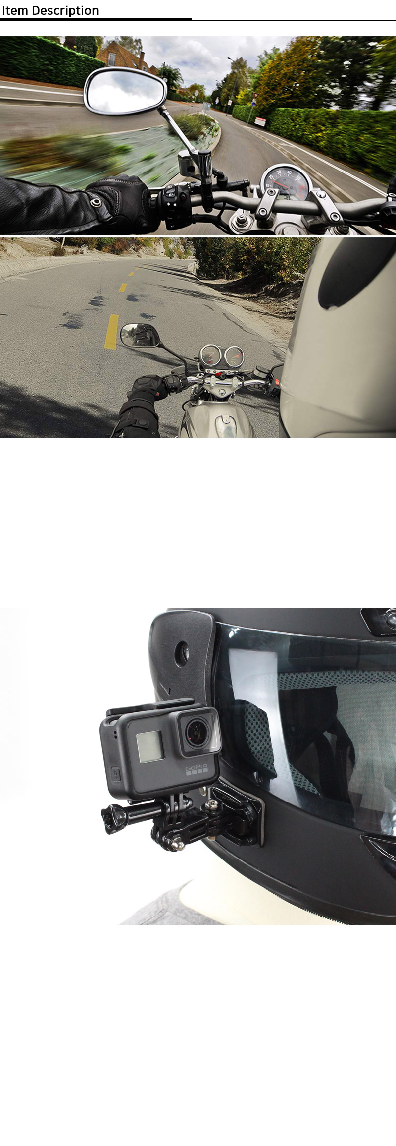 고프로10 호환 오토바이 헬멧 장착 마운트 GOPRO10/캠모자고정/액션캠모자고정/액션캠집게/액션캠마운트/액