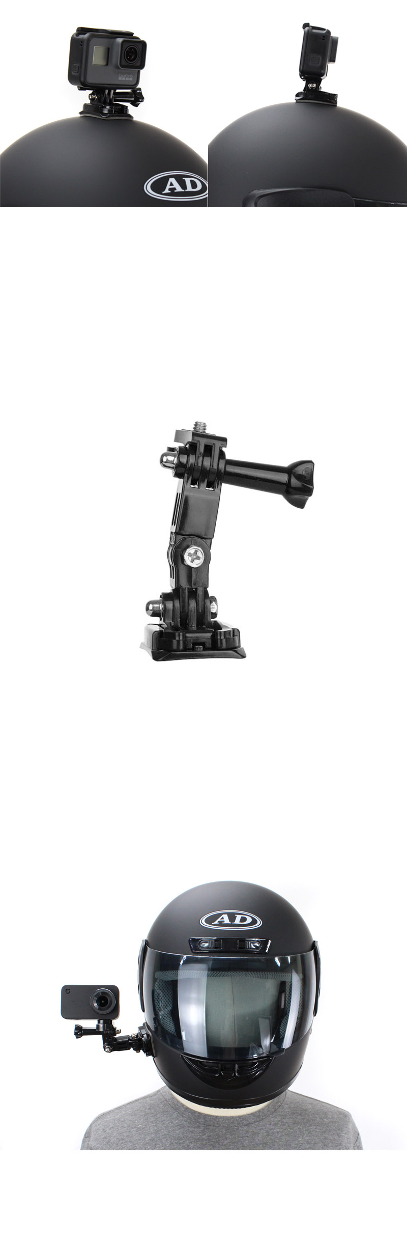 고프로10 호환 오토바이 헬멧 장착 마운트 GOPRO10/캠모자고정/액션캠모자고정/액션캠집게/액션캠마운트/액