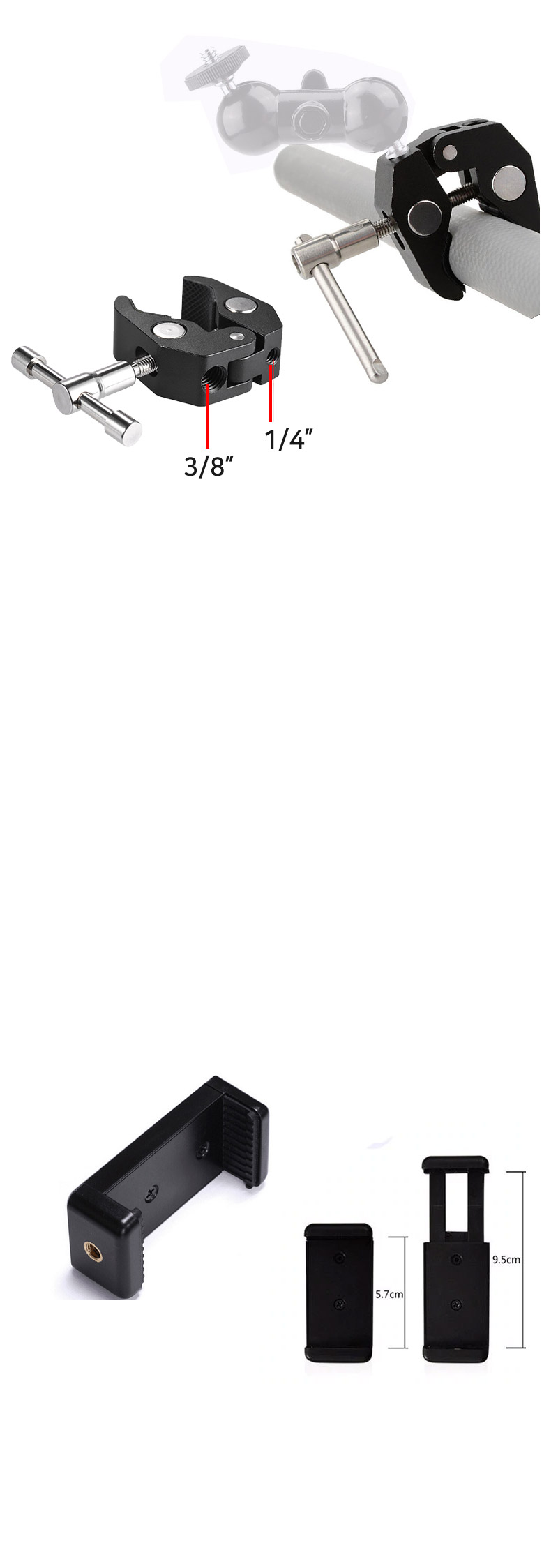 고프로10 호환 슈퍼 클램프 매직암 집게 암 GOPRO10/고프로거치대/고프로암/고프로암거치대/액션캠거치대/