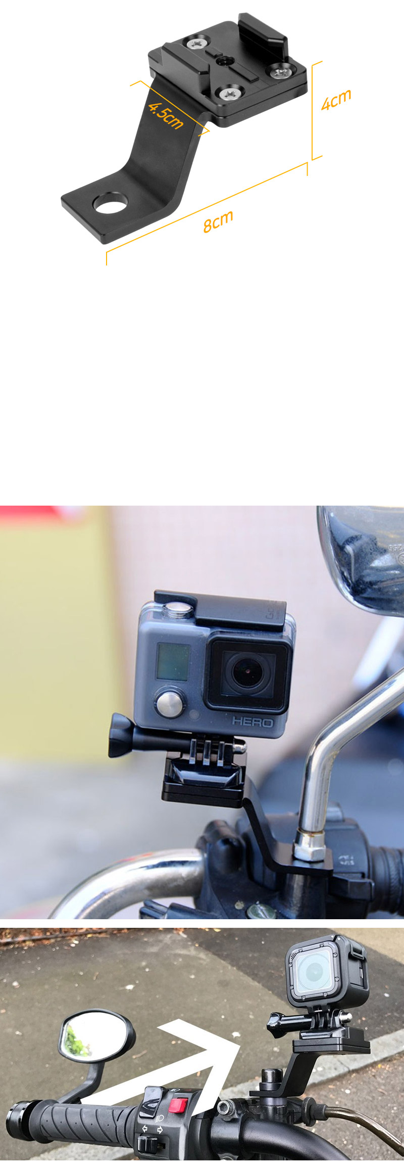 고프로10 호환 오토바이 백미러 버클 마운트 GOPRO10/캠오토바이마운트/액션캠오토바이집게/액션캠오토바이