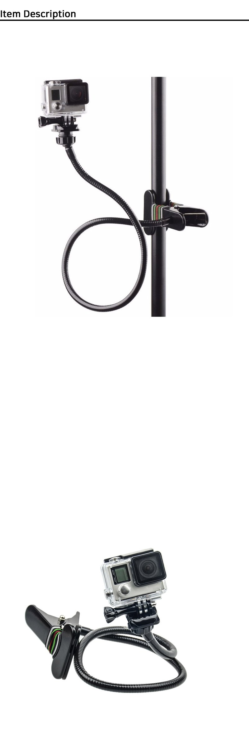고프로10 호환 플렉시블 구스넥 집게 마운트 GOPRO10/액션캠집게/액션캠마운트/액션캠집게마운트/액션캠고