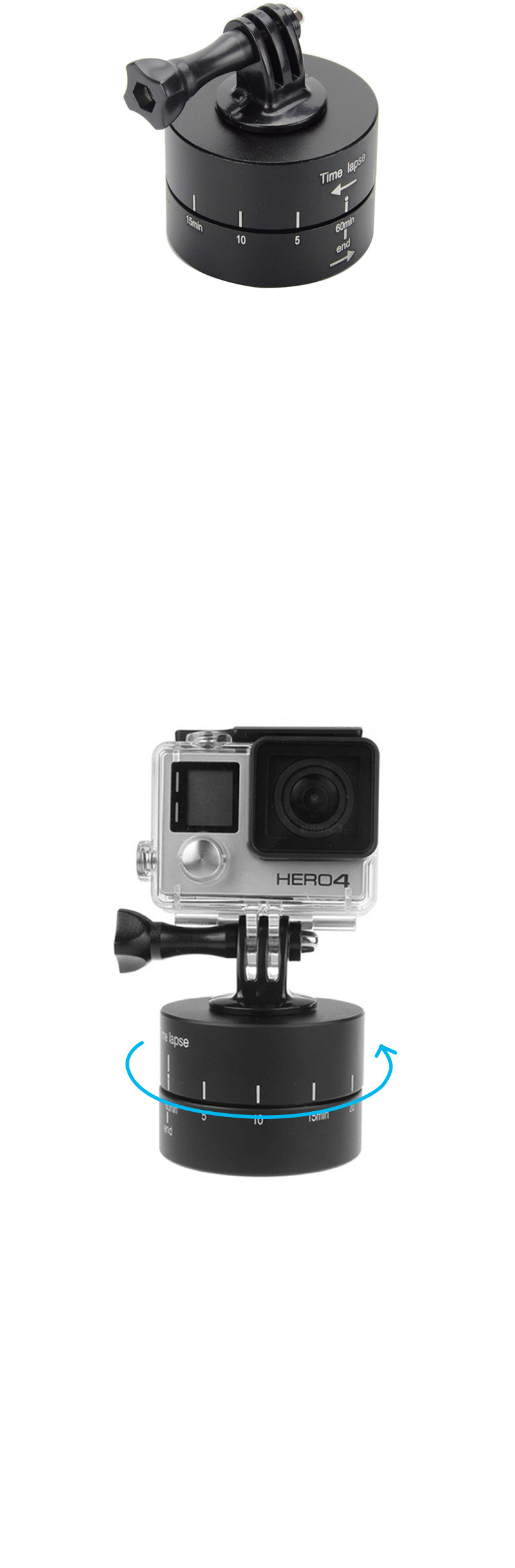 60분 타이머 타임랩스 360 회전 마운트 고프로 액션캠/고프로브라켓/캠브라켓/액션캠브라켓/더블브라켓/더