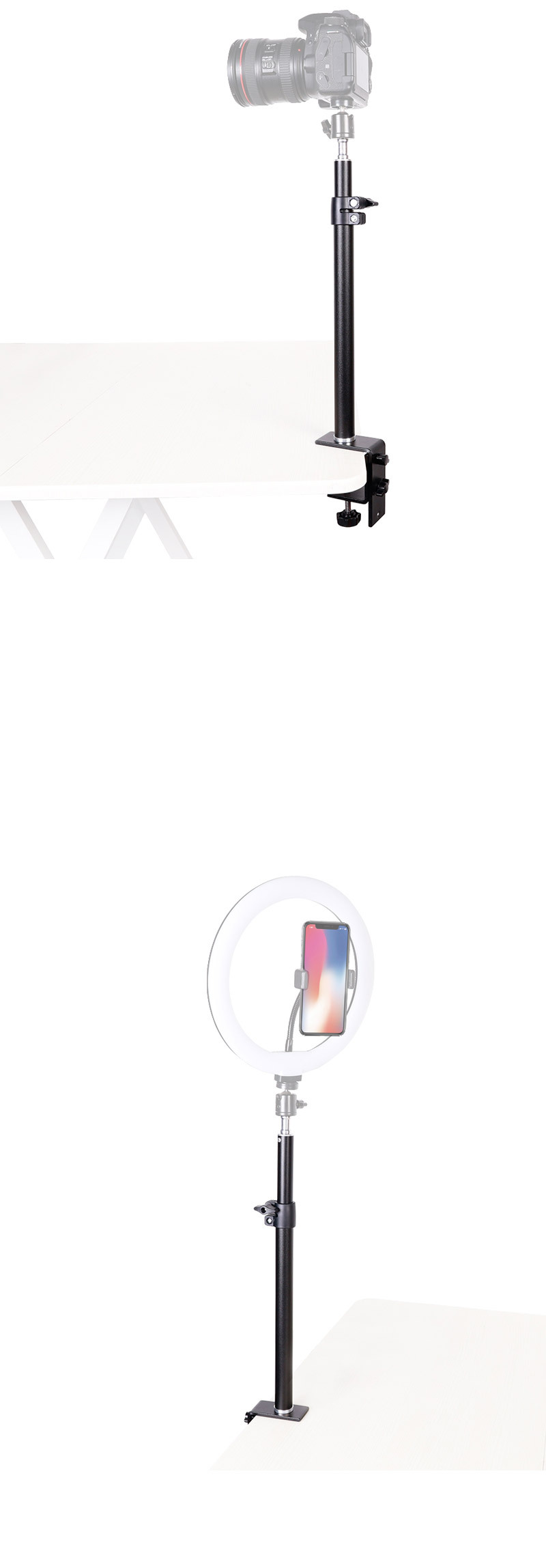 책상용 거치대 동영상 방송 촬영 틱톡 인스타 라이브/거치대/조명거치대/캠거치대/클램프거치대/탁상고정거