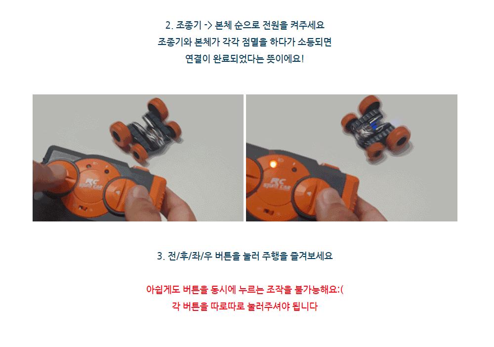 360도 회전 스턴트 양면주행 미니 RC (SQW111522)/RC/RC카/알씨/알씨카/무선조종/자동차/자동차모형/자동차