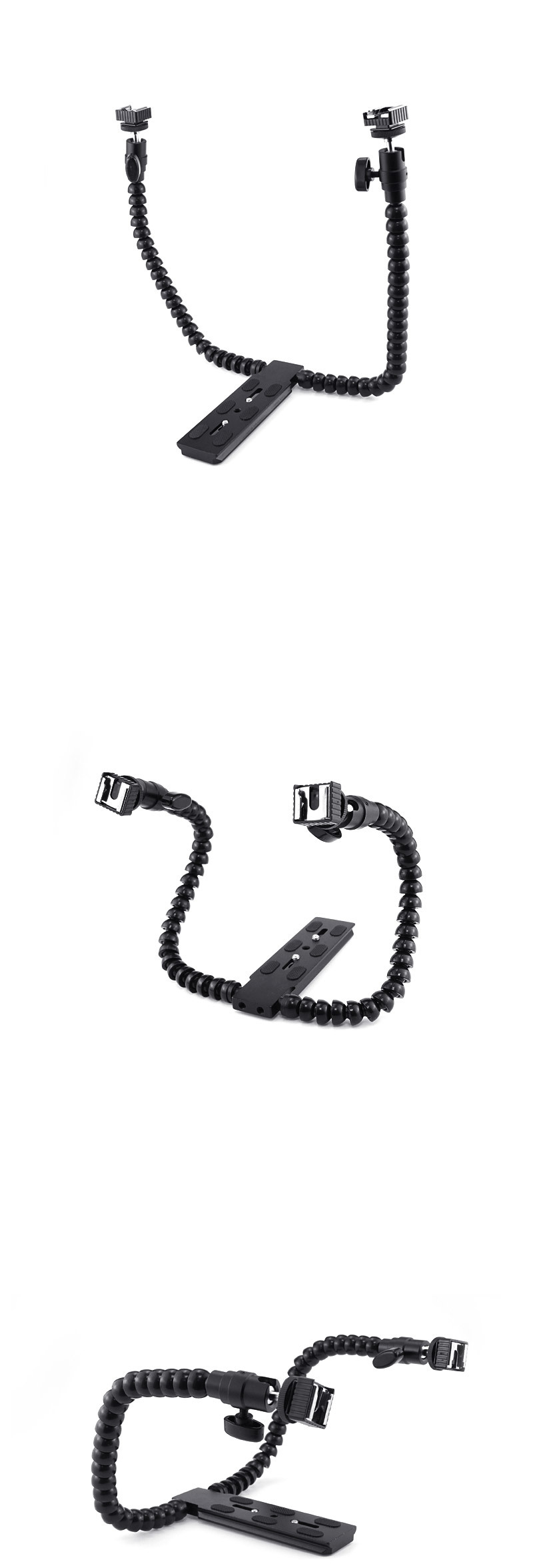 삼각대 더블 헤드 핫슈 브래킷 DSLR 카메라 LED라이트/촬영장비/카메라클램프/집게클램프/반사판용품/반사