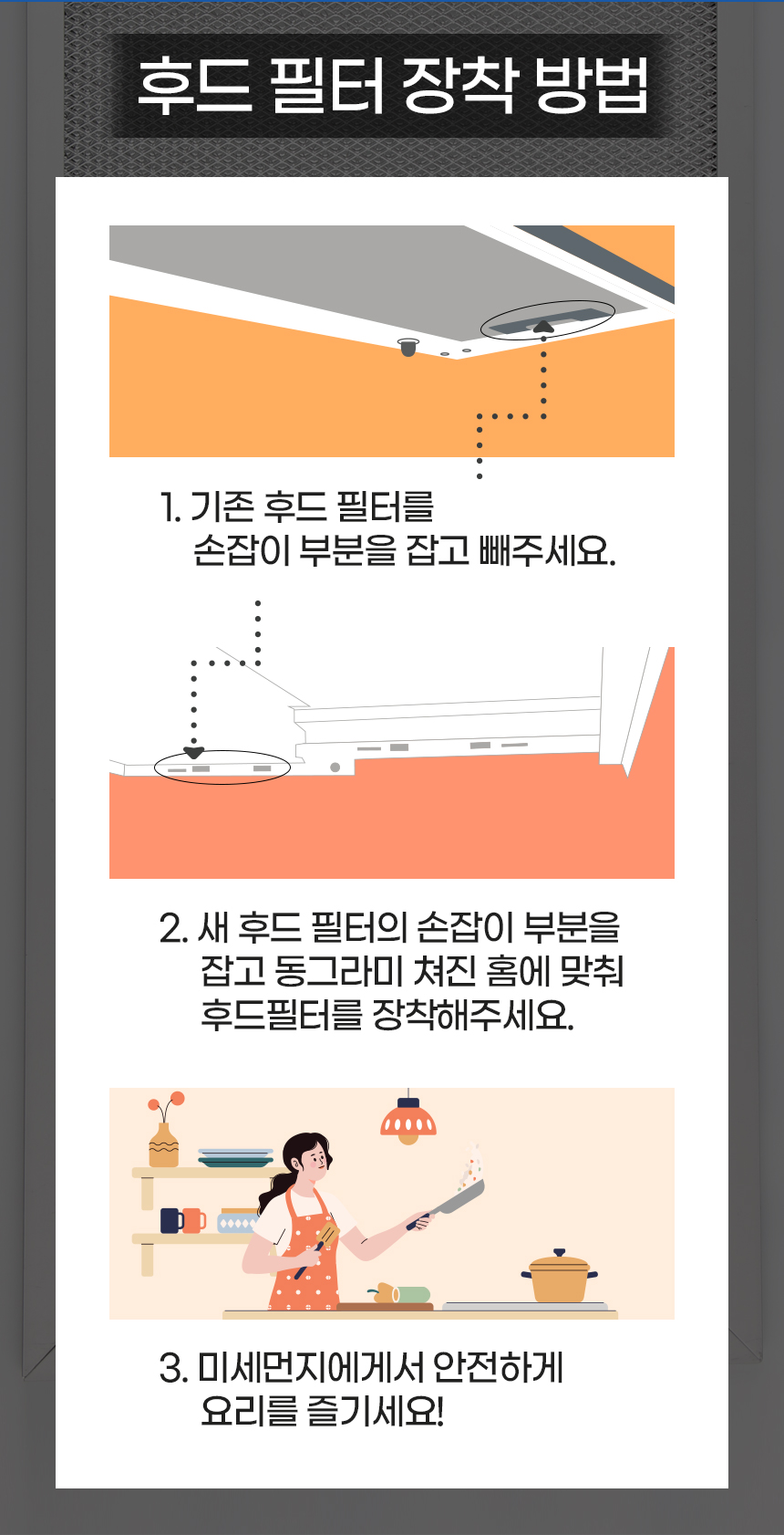 (기타277x228) 특허3중망 마이리빙 렌지후드필터/주방후드필터/후드필터/후드교체필터/렌지후드용필터/렌지