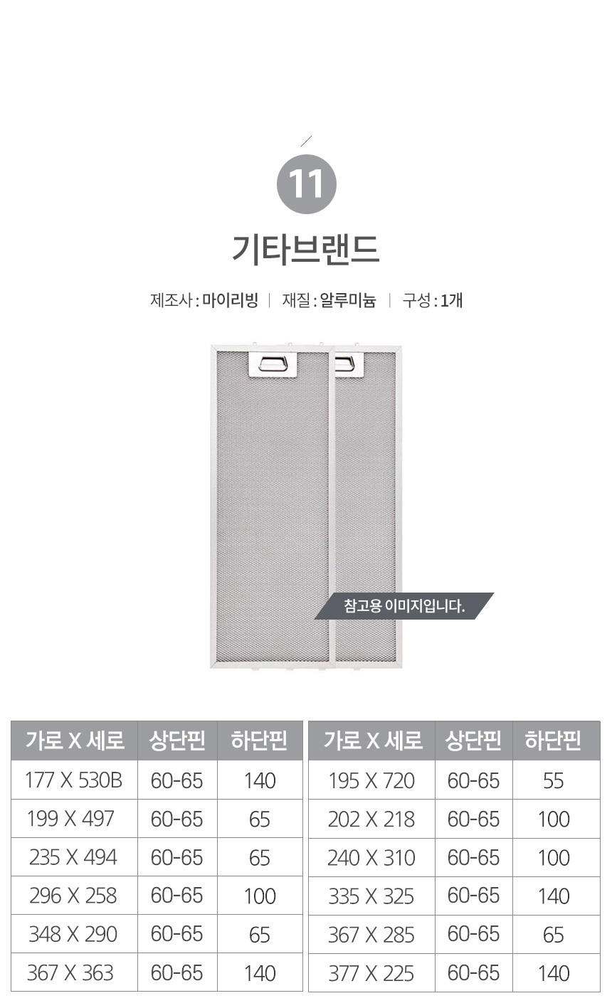 (기타277x228) 특허3중망 마이리빙 렌지후드필터/주방후드필터/후드필터/후드교체필터/렌지후드용필터/렌지