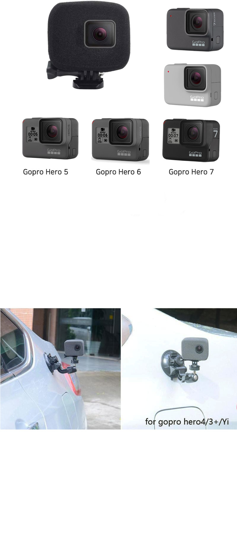 GOPRO HERO 7 6 5 윈드 폼 쉴드 소음 스펀지 바람소리/소음방지커버/액션캠윈드커버/고프로윈드커버/액션캠