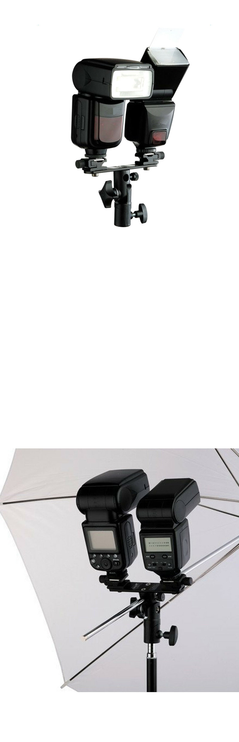 듀얼 핫슈 플래쉬 브라켓 확장 우산 스탠드 카메라/액션캠부품/카메라부품/액션캠나사/액션캠스크류/액션캠