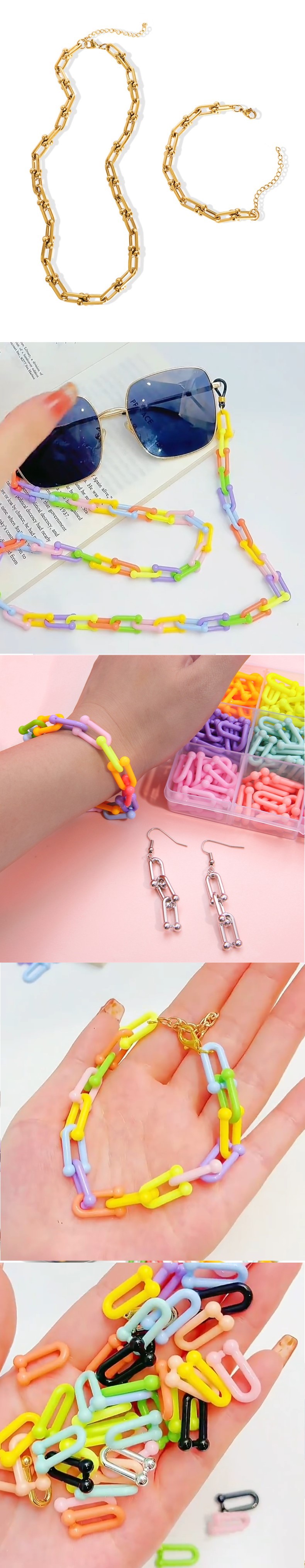 DIY U 빅체인 비즈 15종세트 팔찌 목걸이 만들기 키트/비즈공예재료/반지만들기/팔찌만들기/비즈/비즈공예/