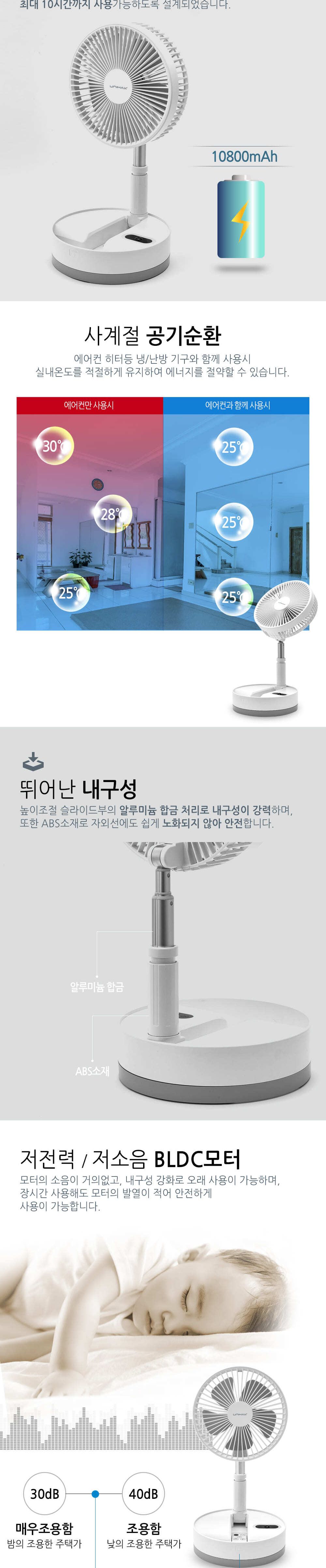 유니맥스 8인치 접이식 리모컨 선풍기 블랙/접이선풍기/접이식선풍기/폴딩선풍기/캠핑선풍기/휴대용선풍기/