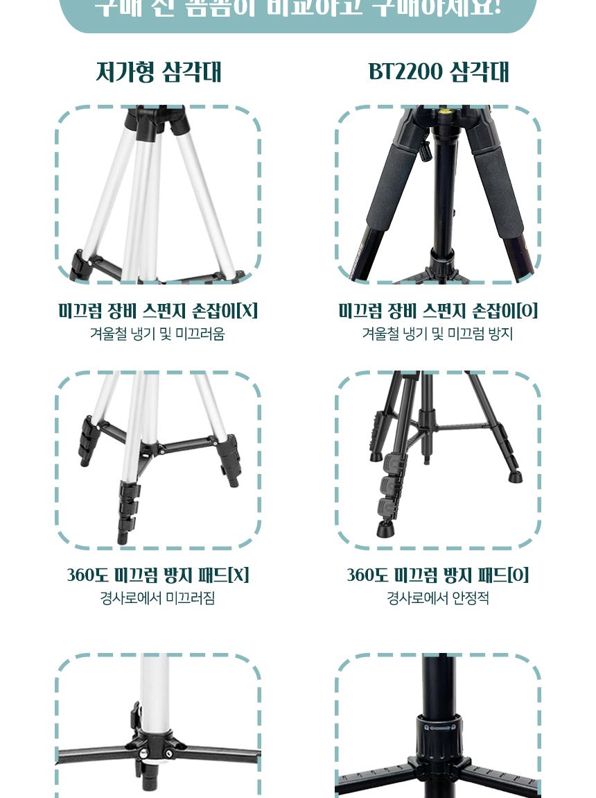 SMJ BT-2200 캠코더 카메라 전문가용 경량 4단삼각대/삼각대/미니삼각대/휴대용삼각대/다용도거치대/카메라