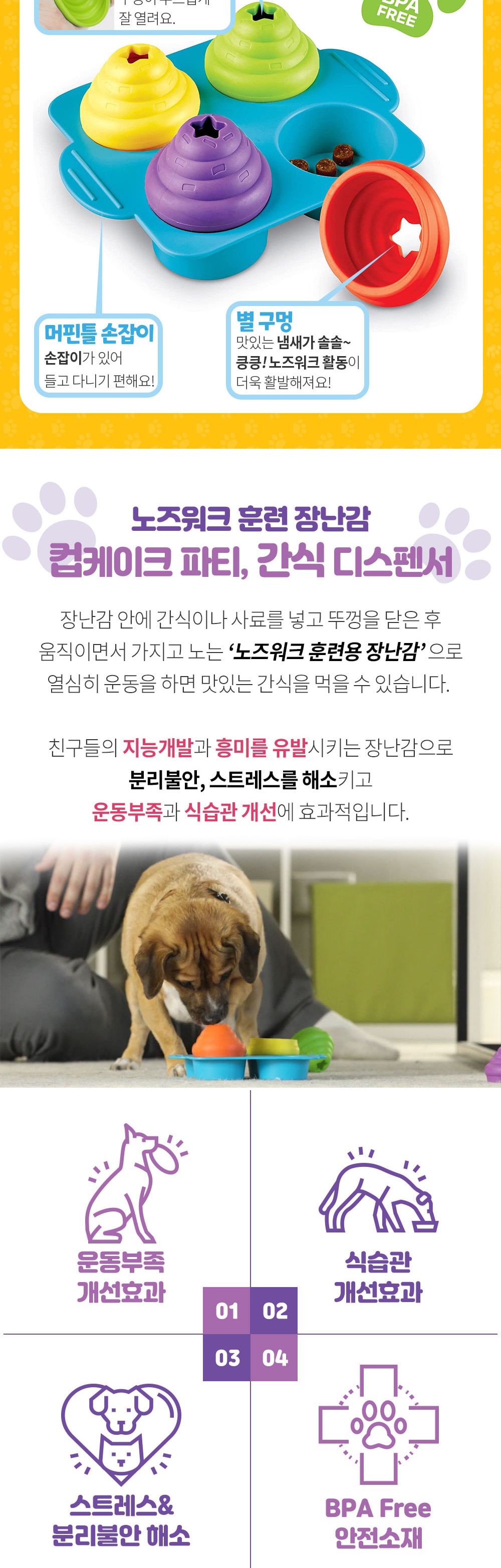 브라이트킨즈 노즈워크 장난감 컵케이크 파티 LER9365/강아지노즈워크/강아지훈련용품/강아지교육용품/노즈