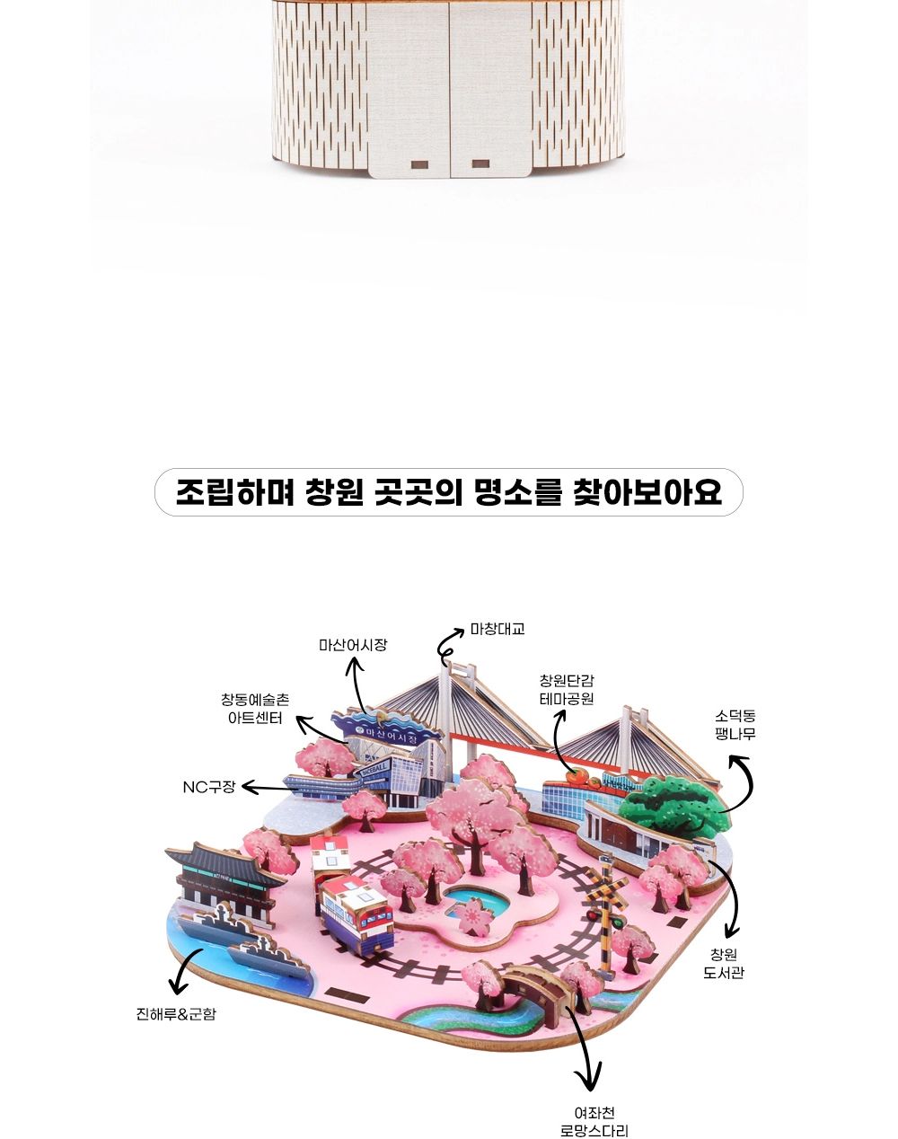 영공방 오르골만들기 DIY 회전 우드 오르골 봄 벚꽃 (YM990)/어린이만들기재료/DIY키트/오르골선물/오르골