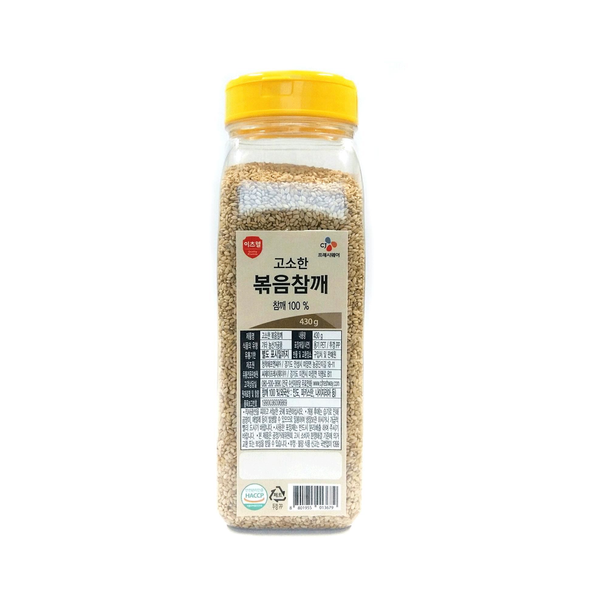 이츠웰 볶음참깨 PET 430g 12개 참깨 볶음참깨 볶은참깨 식당용참깨 업소용참깨 대용량참깨 참깨가루 볶음깨 요리용참깨 조리용참깨