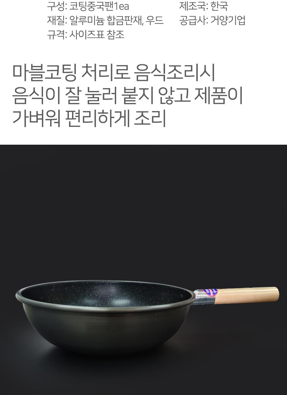 코팅 중국팬 편수 6size 코팅팬 튀김팬 요리팬 업소용팬 가정용팬 조리용팬 궁중팬 편수냄비 손잡이냄비 식당냄비 업소용냄비