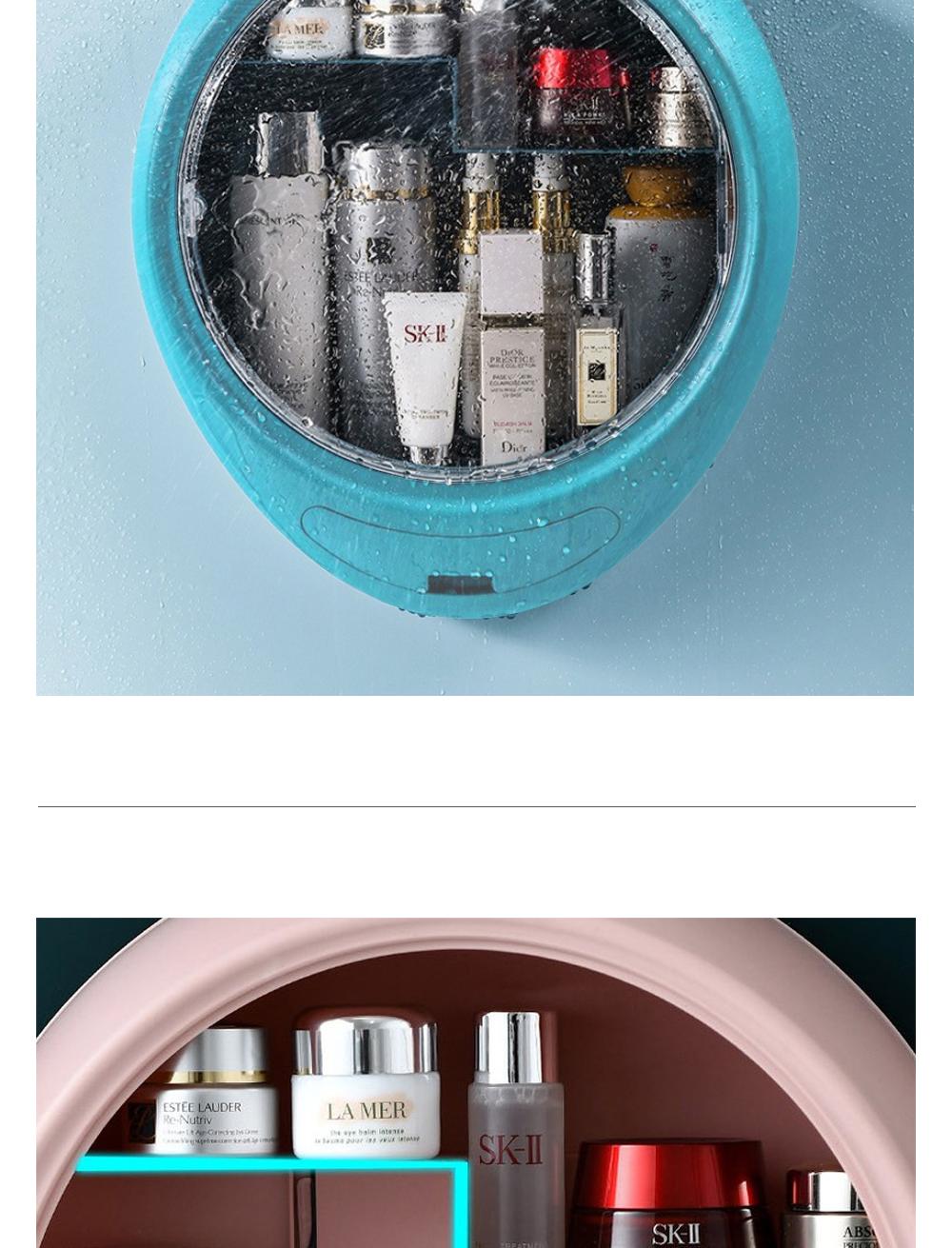 벽걸이 화장품 원형 수납장 수납장 욕실수납 화장품수납 소품수납 화장품정리 벽걸이수납장 부착형 대용량수납 방수수납장 인테리어소품