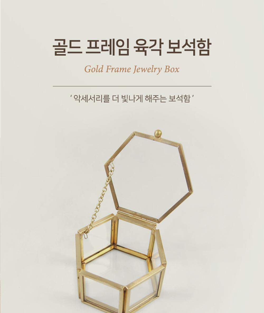 골드 프레임 육각 보석함 보석함 케이스 주얼리보관 악세사리보관 소품보관 정리용품 인테리어 장식 촬영소품 정리함