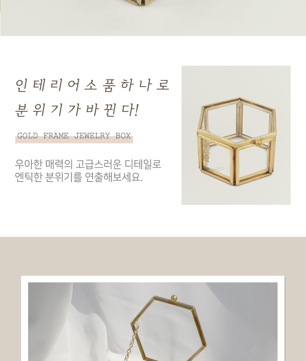 골드 프레임 육각 보석함 보석함 케이스 주얼리보관 악세사리보관 소품보관 정리용품 인테리어 장식 촬영소품 정리함