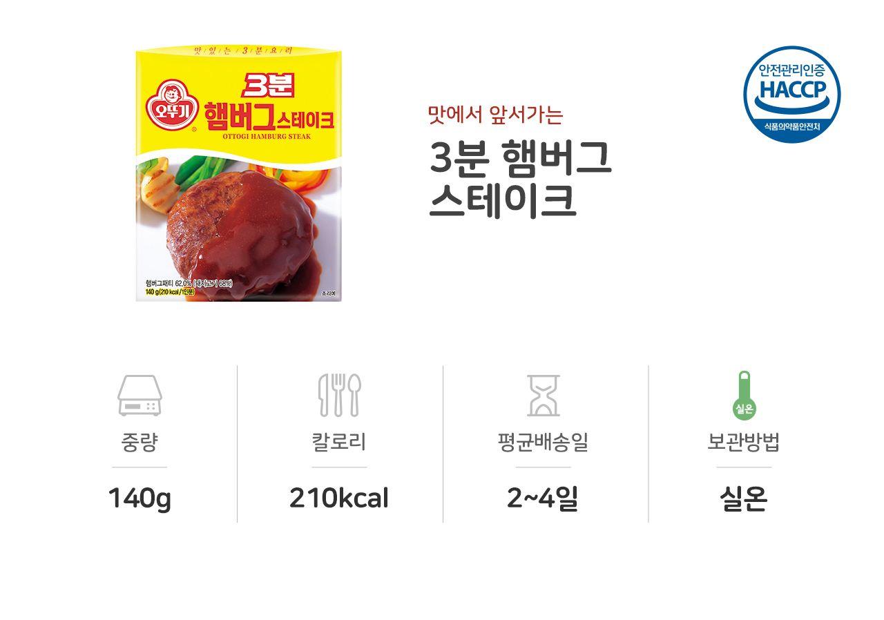 3분 햄버그스테이크 140g 24개 간편식 간편조리 간편조리식품 반찬 자취요리 자취생밥 즉석식품 즉석조리식품 레토르트식품 전자레인지식품