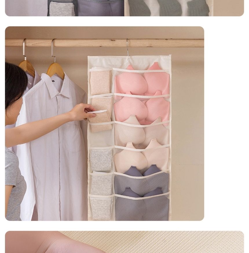 양면 칸막이 속옷 수납 걸이 정리함 30구 포켓정리함 포켓정리걸이 양말정리 속옷정리 속옷보관걸이 속옷보관행거 속옷정리걸이 속옷수납포켓 속옷보관행거 포켓걸이 걸이형포켓 포켓옷걸이 포켓수납걸이