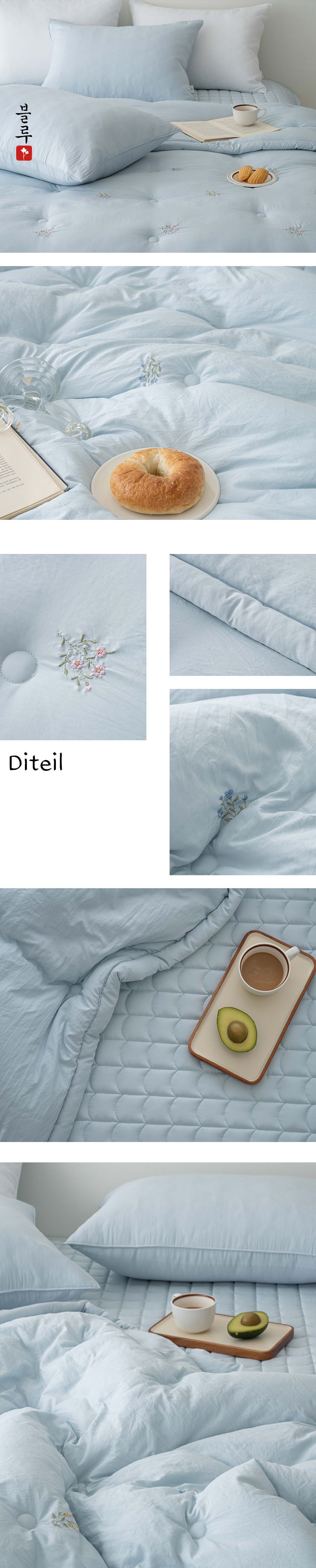 꽃드리 스프레드 싱글 S 세트 그레이 차렵 이불 침대 패드 침구 여름모달 냉감 간절기 봄이