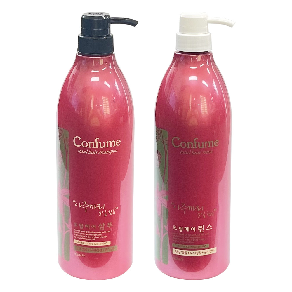 과일나라 아주까리 토탈헤어 샴푸+린스2종세트950ml-O/샴푸/모발/머리/헤어/관리/모발용/대용량/보습/케어 