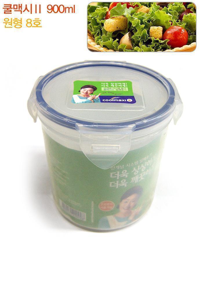 김치통 보관용기 반찬통 밀폐용기 쿨맥시2 원형 900ml 밀폐용기 플라스틱용기 김치보관통 반찬통 보관용기 음식보관 주방용품 정리용품 음식용기 주방정리